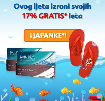 Ovog ljeta izroni svojih 17% GRATIS DAILIES leća i japanke!